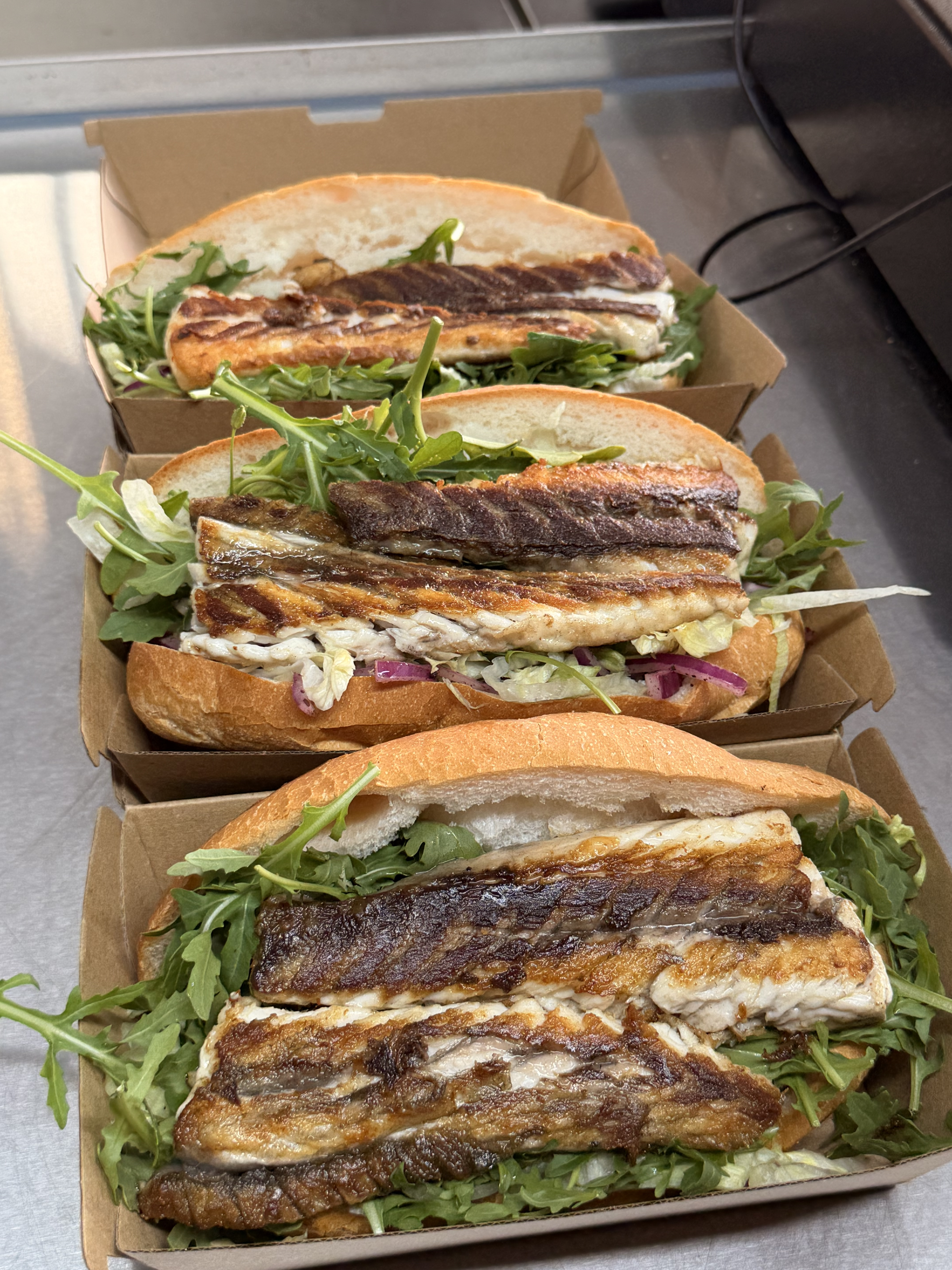 Barramundi roll close-up